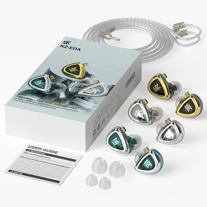 Fone de Ouvido In-Ear KZ EDA – Kit 3 Pares (Bass / Balanced / Hi-Res)