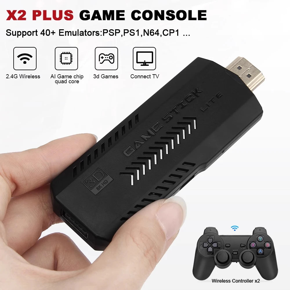 Console Retrô GD10 Plus – 256GB com 58.000 Jogos + 2 Controles Sem Fio 2.4G