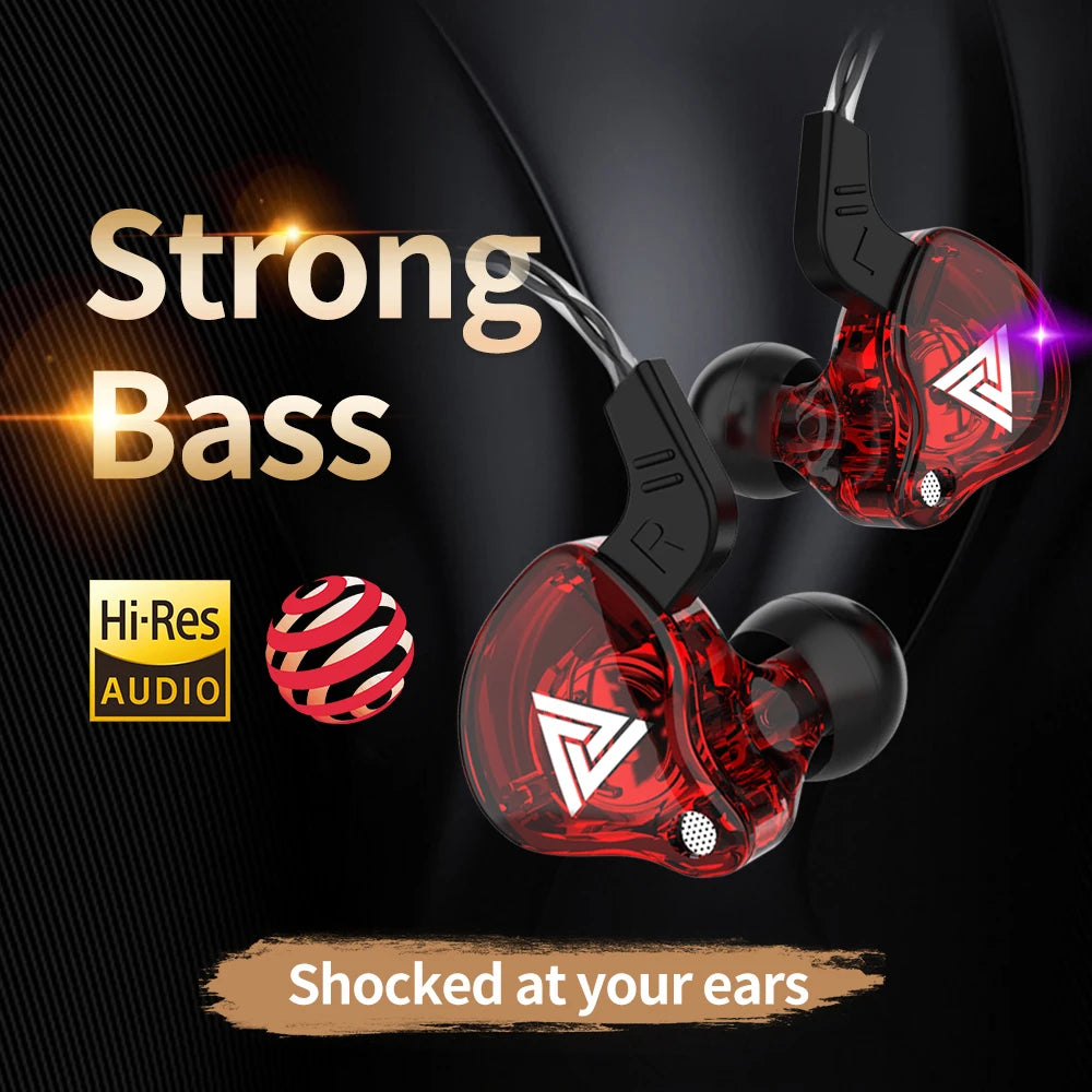 QKZ AK6 – Fone In-Ear Profissional com 6 Drivers Dinâmicos, Áudio Hi-Fi, Graves Poderosos e Microfone Integrado