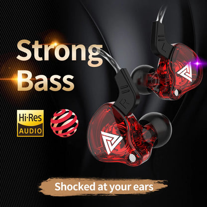 QKZ AK6 – Fone In-Ear Profissional com 6 Drivers Dinâmicos, Áudio Hi-Fi, Graves Poderosos e Microfone Integrado