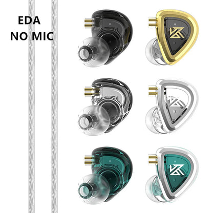 Fone de Ouvido In-Ear KZ EDA – Kit 3 Pares (Bass / Balanced / Hi-Res)