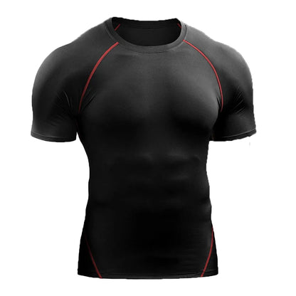 Camiseta de Compressão Masculina 2025 – Secagem Rápida, Elástica