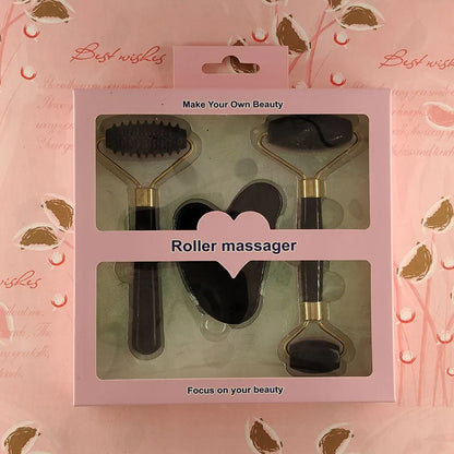 Kit 3 Peças Massageador Facial e Corporal em Resina