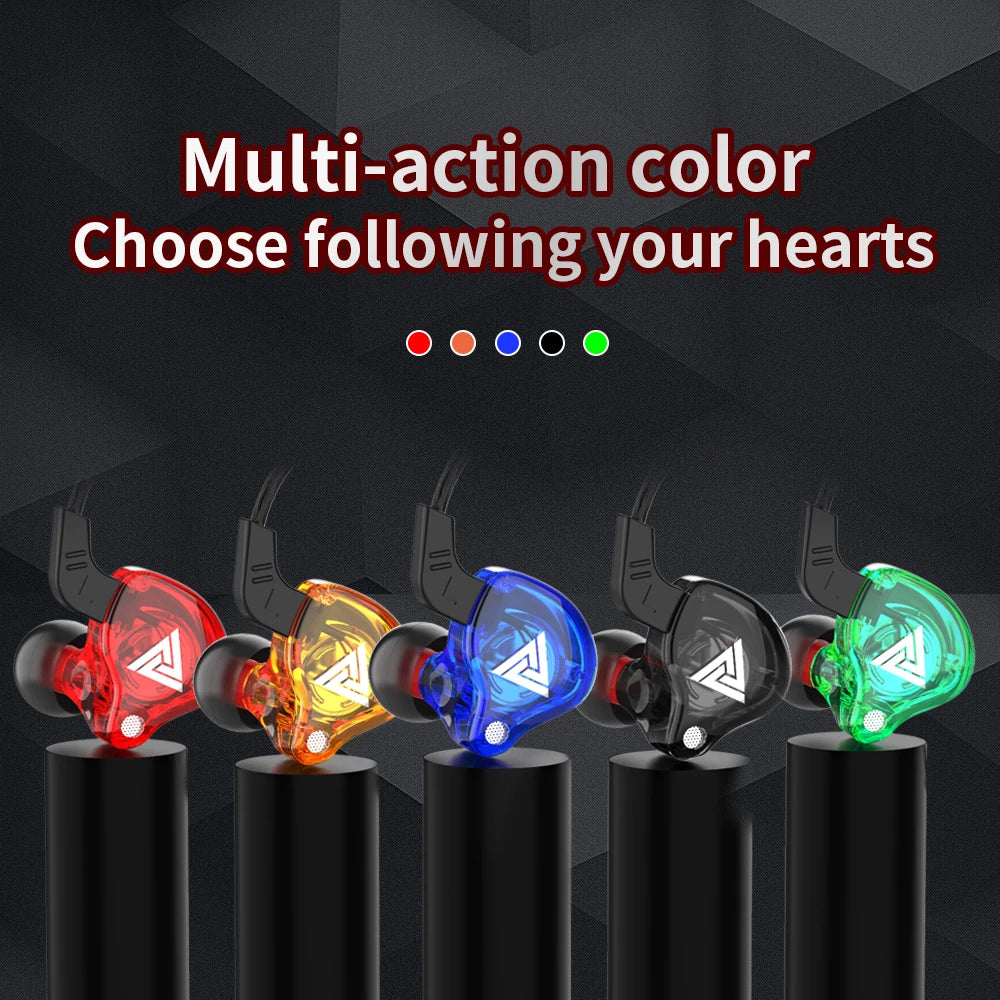 QKZ AK6 – Fone In-Ear Profissional com 6 Drivers Dinâmicos, Áudio Hi-Fi, Graves Poderosos e Microfone Integrado