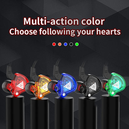 QKZ AK6 – Fone In-Ear Profissional com 6 Drivers Dinâmicos, Áudio Hi-Fi, Graves Poderosos e Microfone Integrado