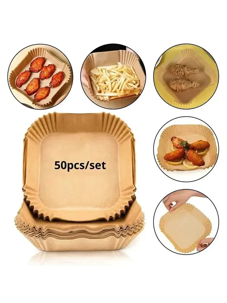Formas Descartáveis de Papel para Air Fryer – Antiaderente e Resistente
