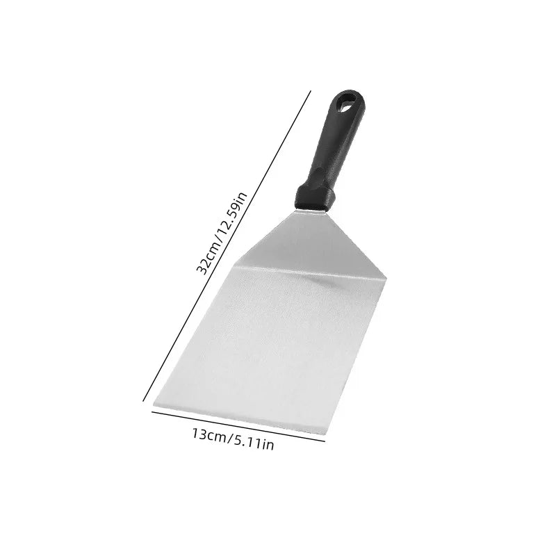 Espátula de Aço Inoxidável para Cozinha – Churrasco, Hambúrguer e Panquecas