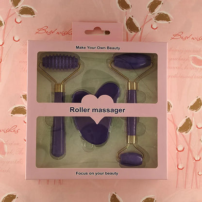 Kit 3 Peças Massageador Facial e Corporal em Resina