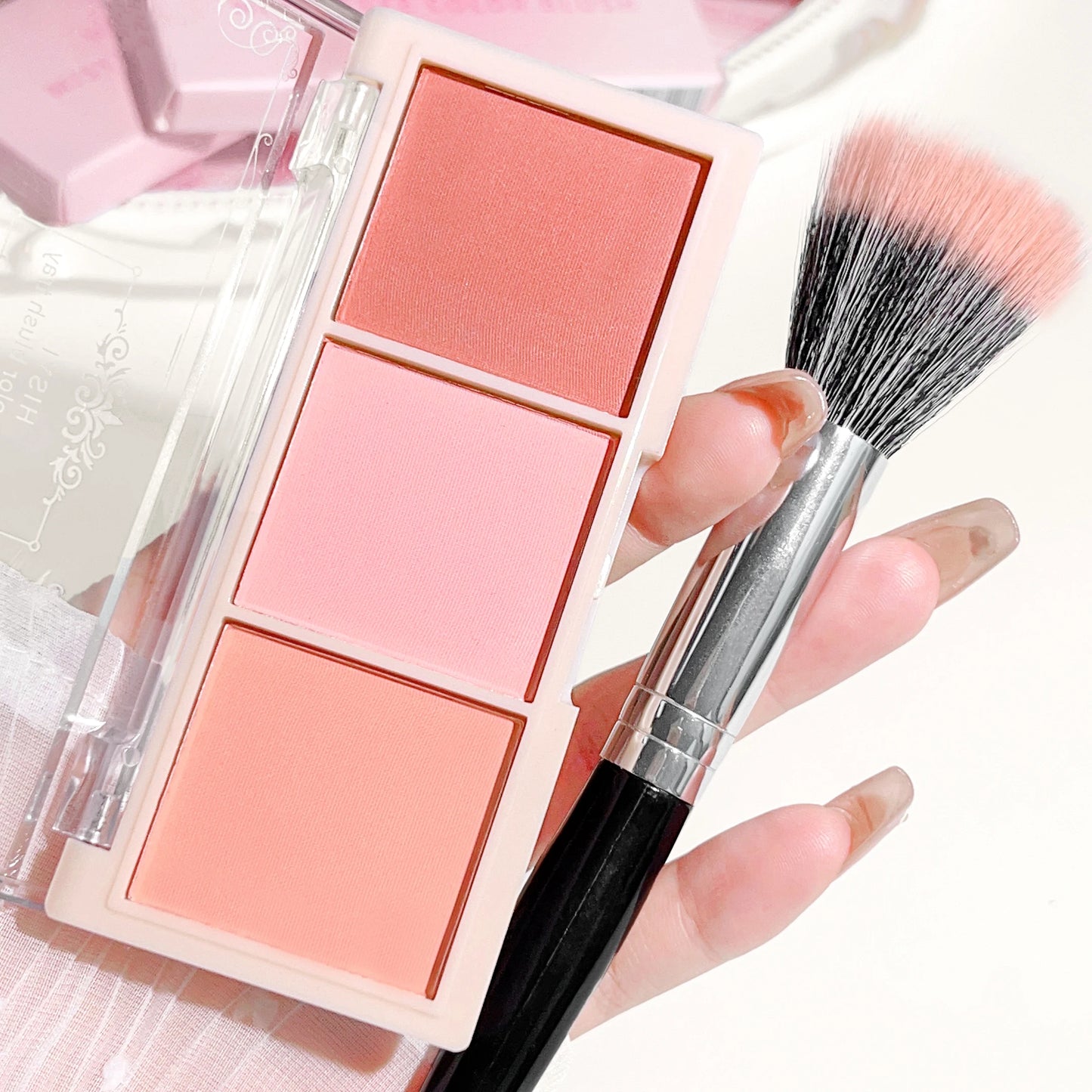 Blush Tricolor HISYI – Acabamento Matte, Longa Duração
