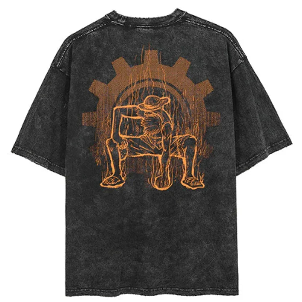 Camiseta Unissex Oversized Estilo Harajuku – Estampa One Piece