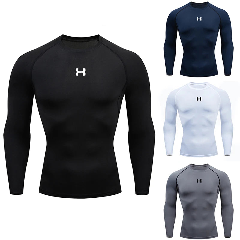 Camiseta de Compressão Masculina Manga Longa – Esportiva, Fitness