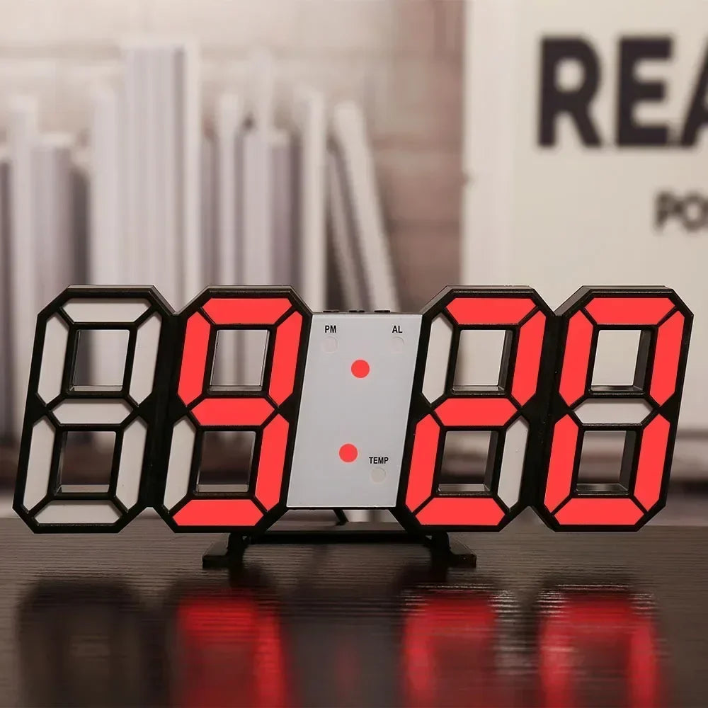 Relógio Digital de Parede 3D LED