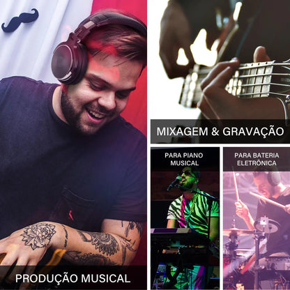 Fones de Ouvido com Fio Oneodio Pro 10/30/50 — Estúdio Profissional, DJ, Microfone