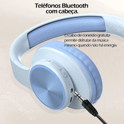 Fone de Ouvido Sem Fio P202 com Iluminação e Redução de Ruído – Bluetooth
