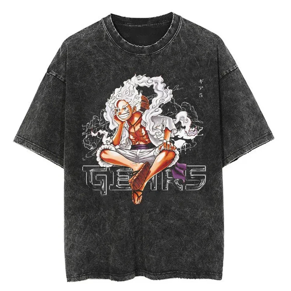 Camiseta Unissex Oversized Estilo Harajuku – Estampa One Piece