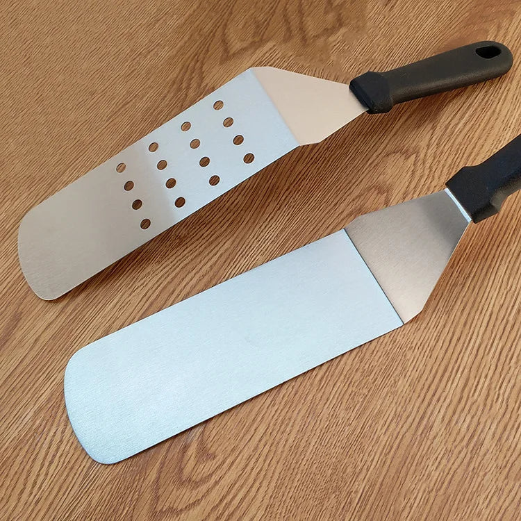Espátula de Aço Inoxidável para Cozinha – Churrasco, Hambúrguer e Panquecas
