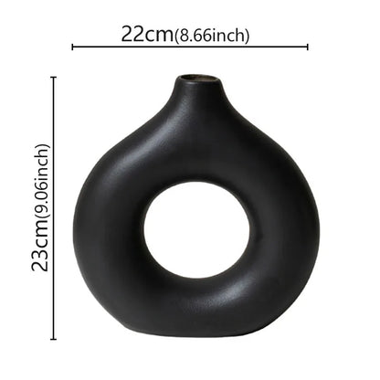 Vaso Decorativo Minimalista em Forma de Donut – Estilo Moderno