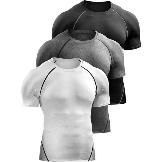 Camiseta de Compressão Masculina 2025 – Secagem Rápida, Elástica