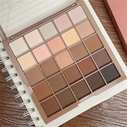 Paleta de Sombras 25 Cores – Tons Neutros de Marrom e Cinza Café/Chocolate