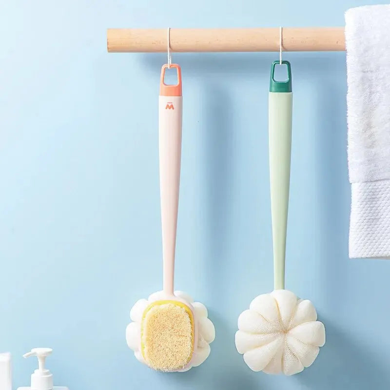 Escova de Banho com Cabo Longo – Esfoliante Corporal com Esponja de Malha