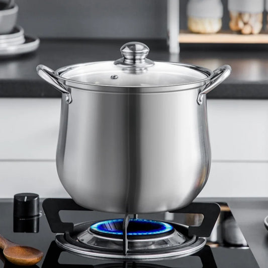 Panela de Aço Inoxidável Grande – Ideal para Sopas, Ensopados, Caldos