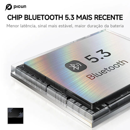 Picun B8 Fone de Ouvido Bluetooth Over-Ear – 120h de Bateria, 3 Modos de Som