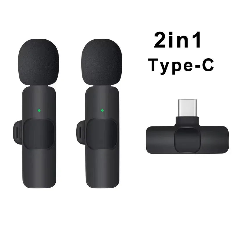 Microfone de lapela sem fio com cancelamento de ruído para streaming