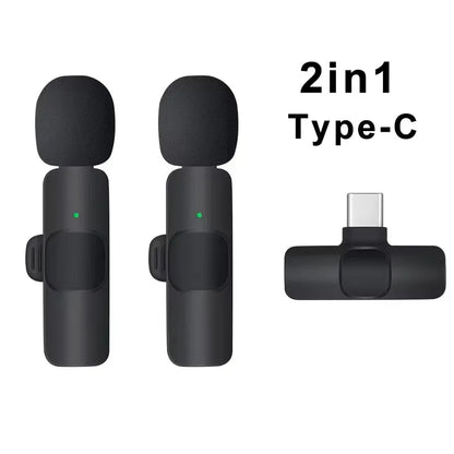 Microfone de lapela sem fio com cancelamento de ruído para streaming
