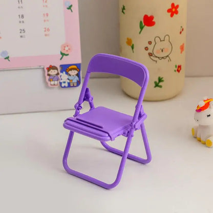 Suporte de Mesa para Celular e Tablet – Mini Cadeira Dobrável e Portátil
