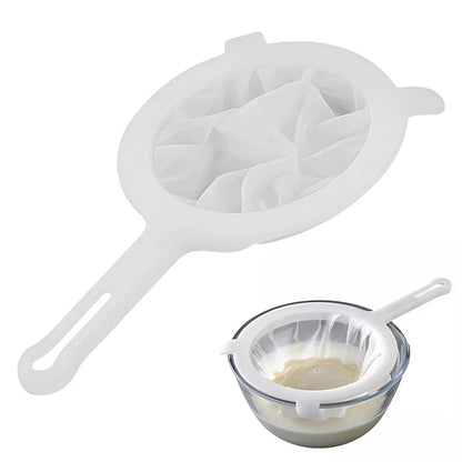 Peneira Fina de Nylon 200 Mesh – Utensílio de Cozinha Multiuso para Suco, Leite de Soja, Café