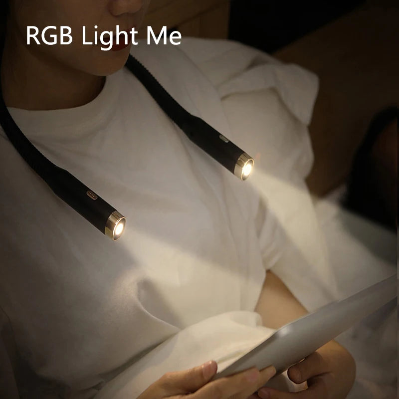 Luz de Leitura Flexível para Pescoço – 4 LEDs Ajustáveis