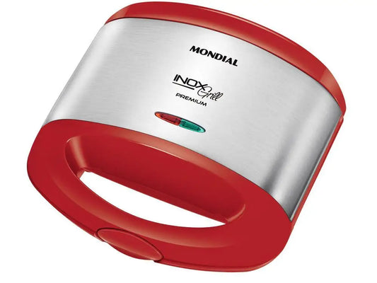 Sanduicheira e Grill 2 em 1 Mondial Premium S-19 – 800W | Vermelha e Inox – 110V