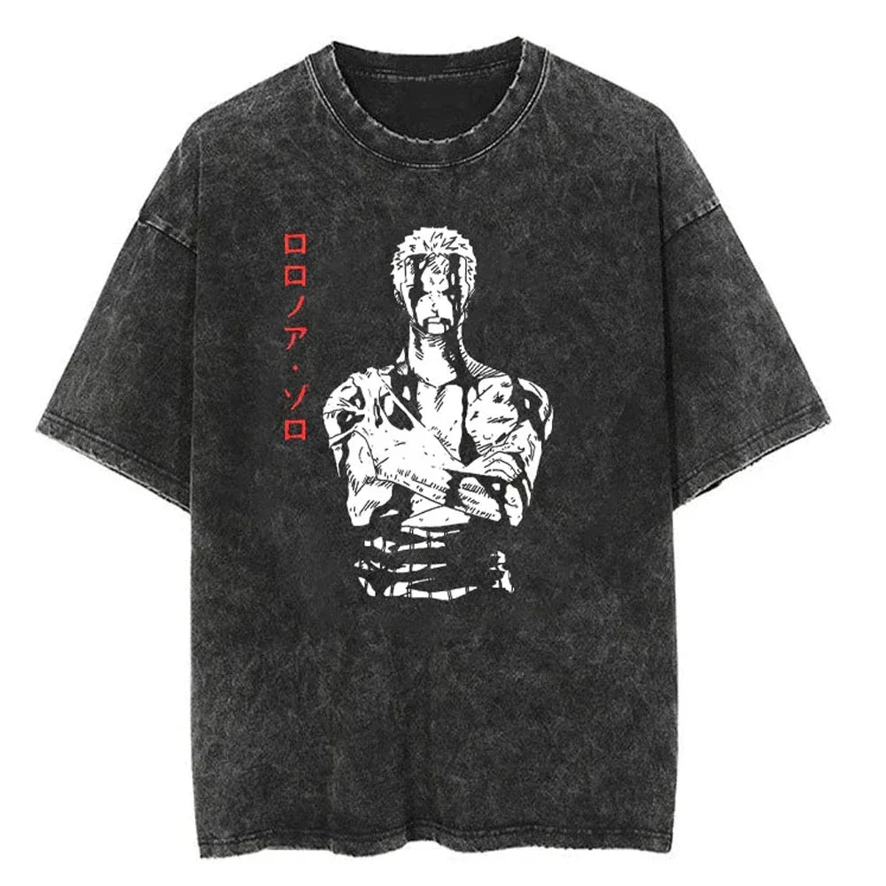 Camiseta Unissex Oversized Estilo Harajuku – Estampa One Piece