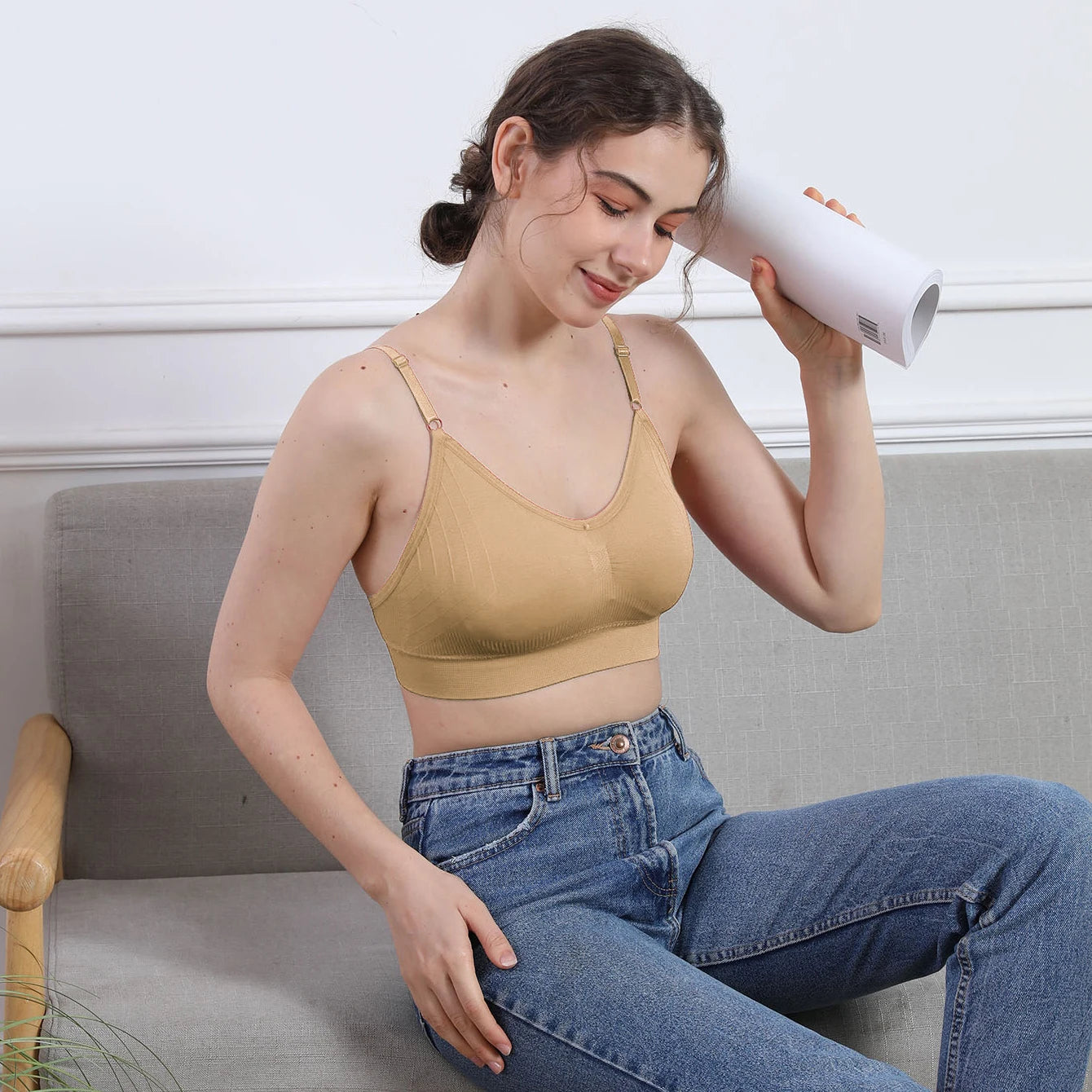 Top Feminino Cropped Lingerie Sexy com Sustentação – Sutiã Estilo Esportivo