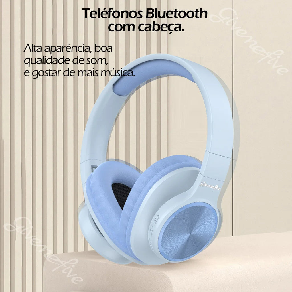 Fone de Ouvido Sem Fio P202 com Iluminação e Redução de Ruído – Bluetooth