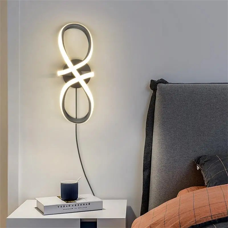 Arandela Minimalista Moderna LED – Preto/Branco