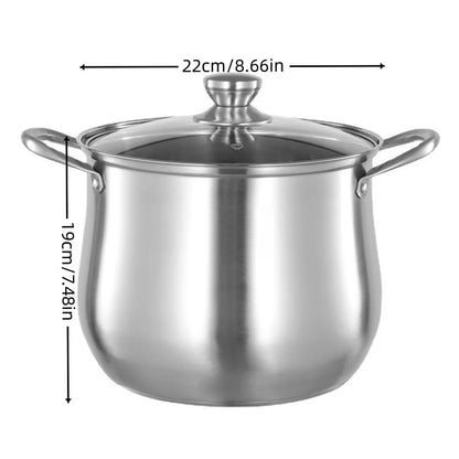 Panela de Aço Inoxidável Grande – Ideal para Sopas, Ensopados, Caldos