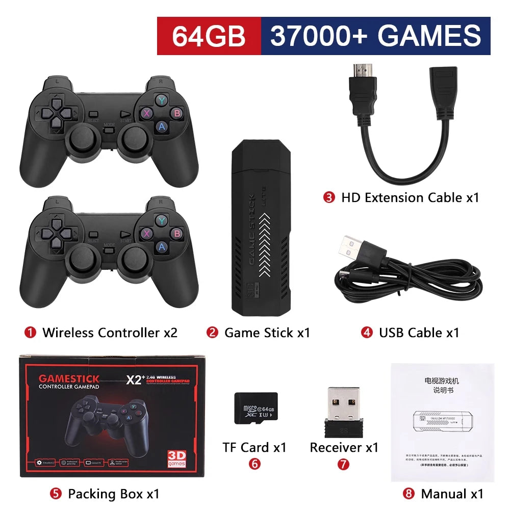 Console Retrô GD10 Plus – 256GB com 58.000 Jogos + 2 Controles Sem Fio 2.4G