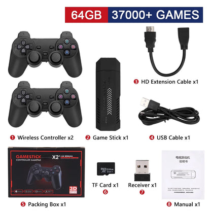 Console Retrô GD10 Plus – 256GB com 58.000 Jogos + 2 Controles Sem Fio 2.4G