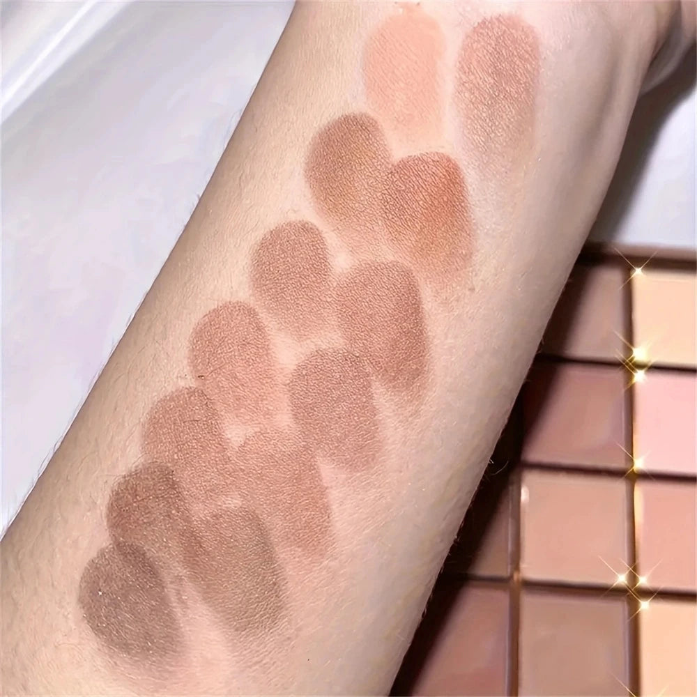 Paleta de Sombras 25 Cores – Tons Neutros de Marrom e Cinza Café/Chocolate