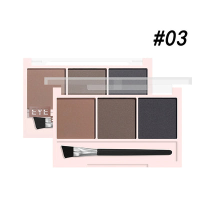 Kit de Sombra para Sobrancelhas 3 Cores com Pincel – Definição Natural e de Longa Duração