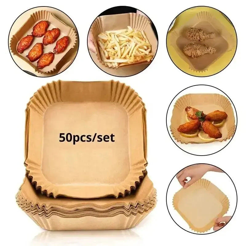 Formas Descartáveis de Papel para Air Fryer – Antiaderente e Resistente