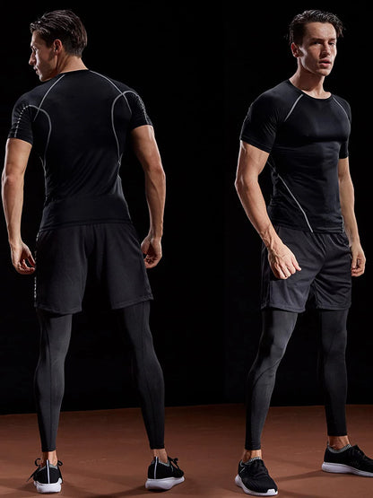 Camiseta de Compressão Masculina 2025 – Secagem Rápida, Elástica