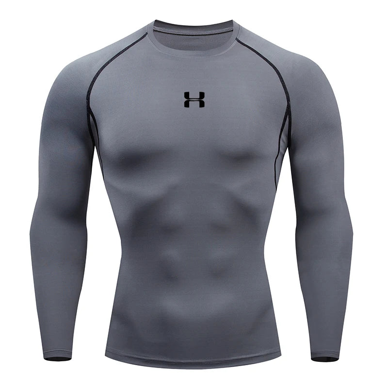 Camiseta de Compressão Masculina Manga Longa – Esportiva, Fitness