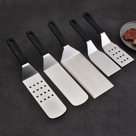 Espátula de Aço Inoxidável para Cozinha – Churrasco, Hambúrguer e Panquecas