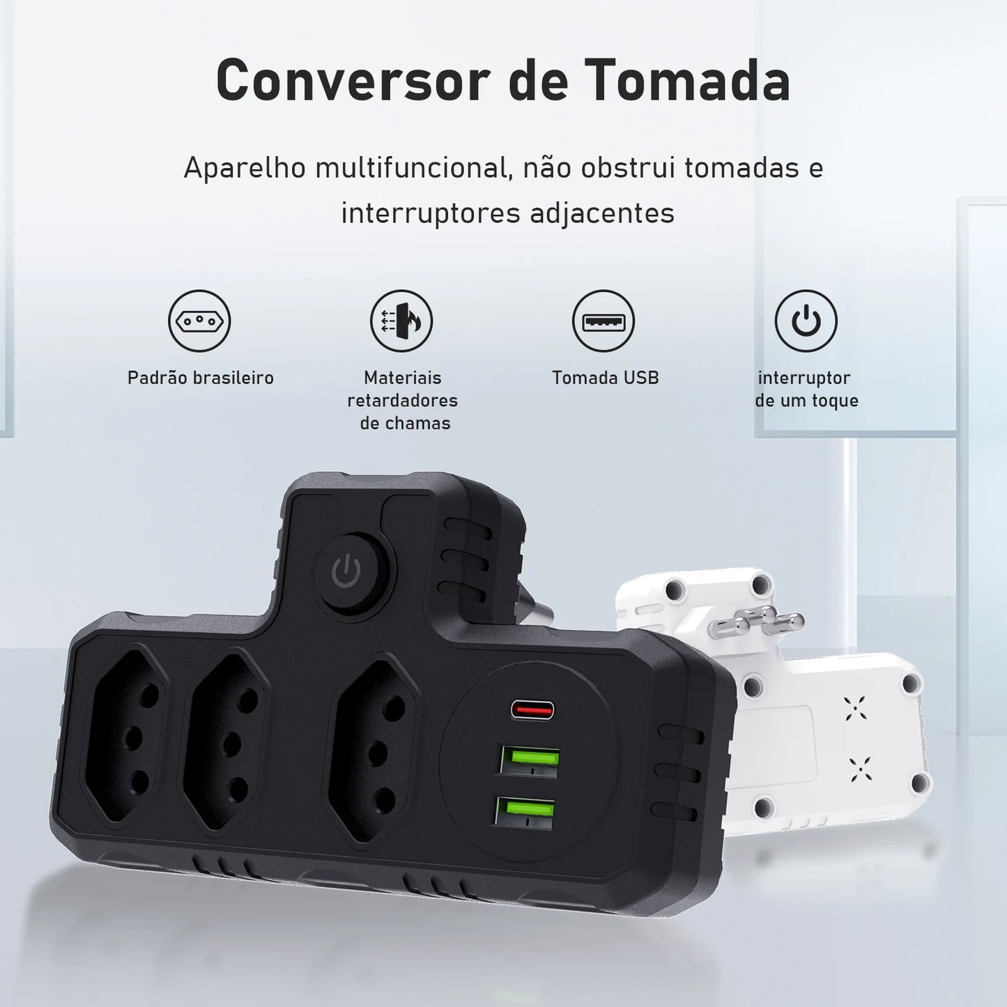 Conversor de Plugue USB COIBEU – Com Portas de Carregamento USB