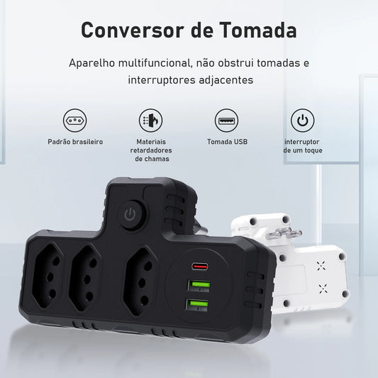 Conversor de Plugue USB COIBEU – Com Portas de Carregamento USB