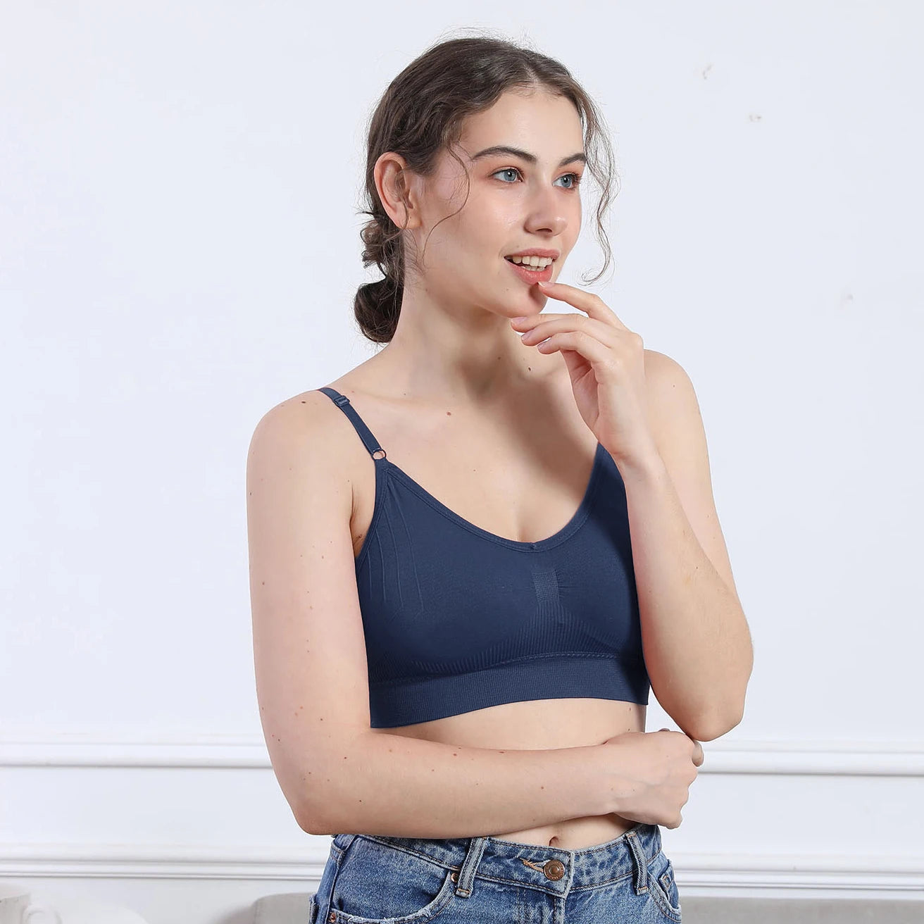 Top Feminino Cropped Lingerie Sexy com Sustentação – Sutiã Estilo Esportivo