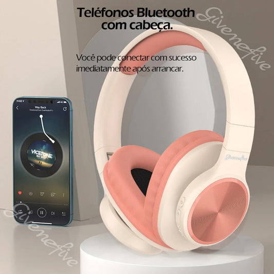 Fone de Ouvido Sem Fio P202 com Iluminação e Redução de Ruído – Bluetooth