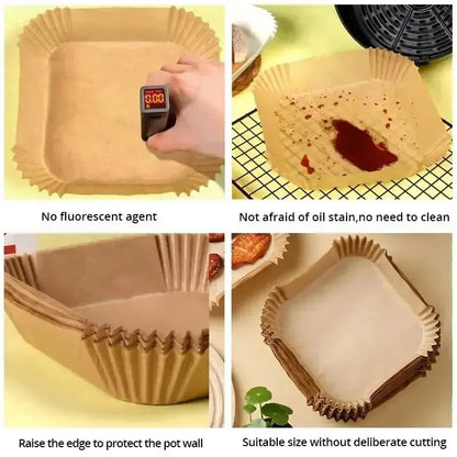 Formas Descartáveis de Papel para Air Fryer – Antiaderente e Resistente